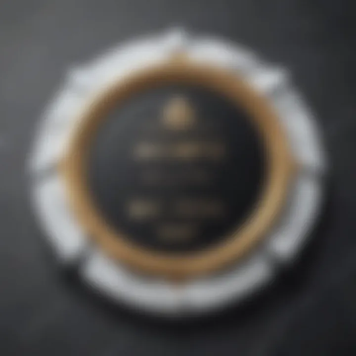 Elegantly crafted ACMP certification badge on a marble background