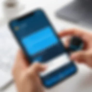 User Engagement with Task Management App Illustration of a user engaging with a task management app on a mobile device