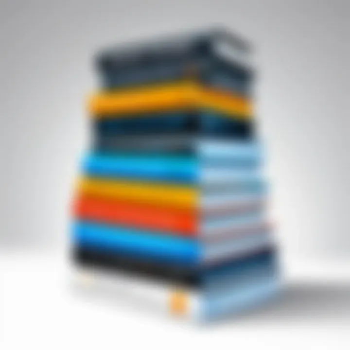 A stack of influential product management books