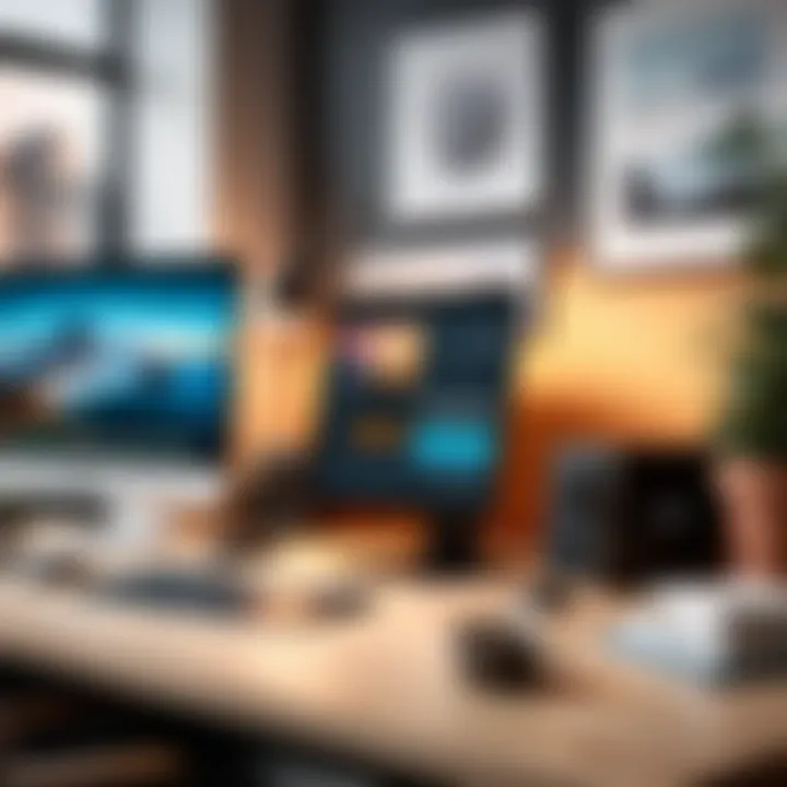 A thoughtfully designed workspace for podcast listening