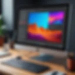 Creative workspace featuring Photoshop interface