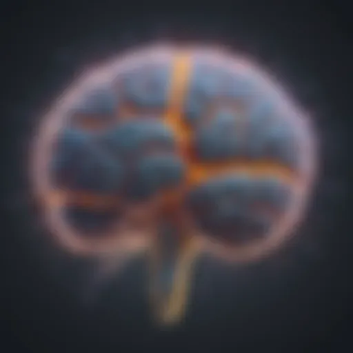 Illustration of a brain with glowing synapses