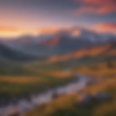 Panoramic view of Colorado landscape during sunset