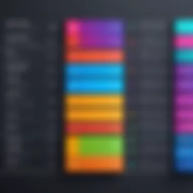 Comparison chart illustrating various graphic design software tools and their functionalities.