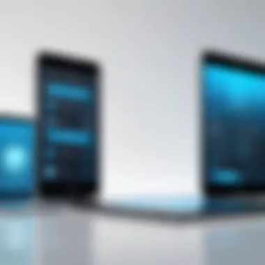 Futuristic depiction of app technology evolution in product and service management.