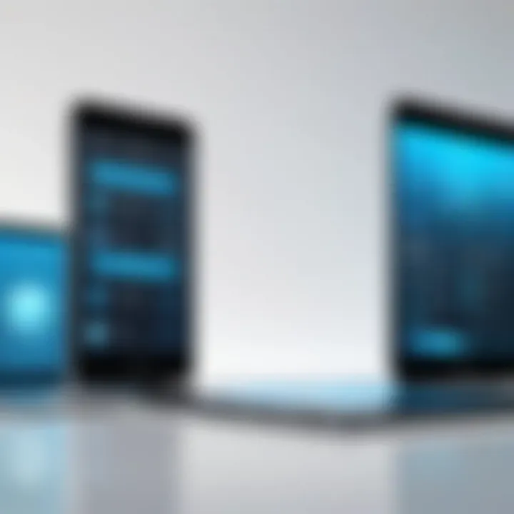 Futuristic depiction of app technology evolution in product and service management.