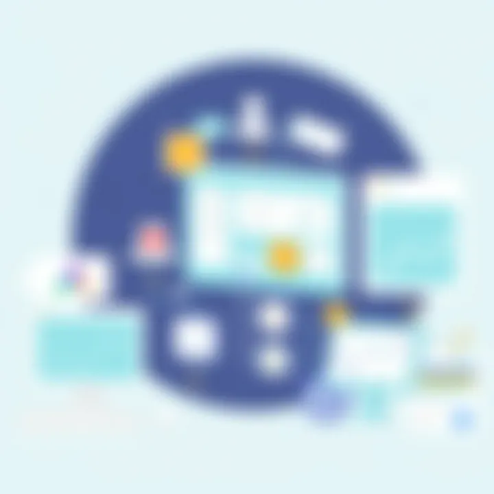 Illustration depicting a workflow enhancement using various project management tools.