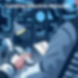 User interacting with an app manual