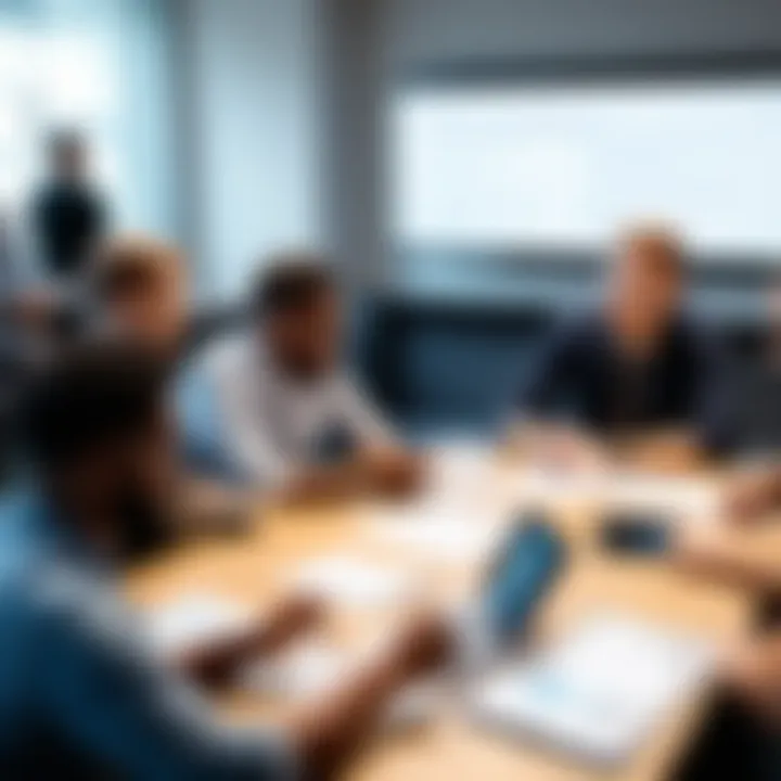 A diverse group of individuals exchanging ideas during a workshop