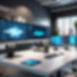 Collaborative workspace showcasing design tools and digital interfaces
