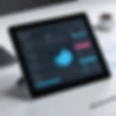 Digital Task Management A sleek digital task management interface on a tablet