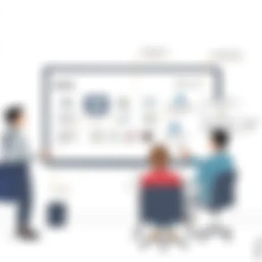 Interactive digital whiteboard showcasing collaborative features