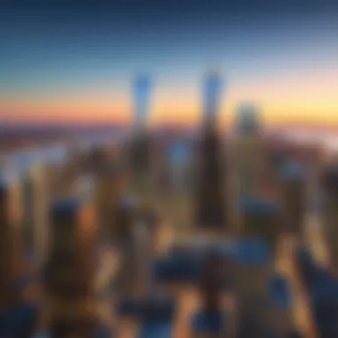 Financial Landscape of America Dynamic skyline of a major financial district in the USA