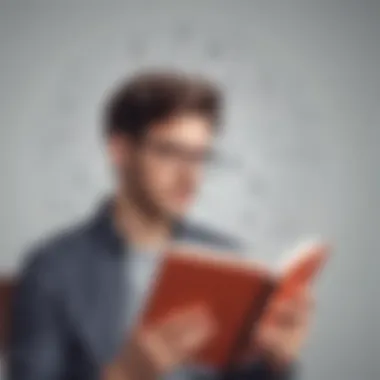 Engagement with Data Science Texts Portrait of a thoughtful data scientist absorbed in reading a book