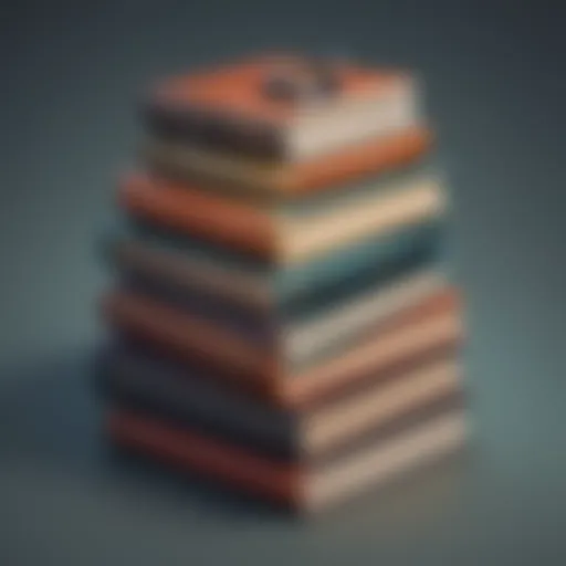 Illustration depicting a stack of books symbolizing knowledge and learning