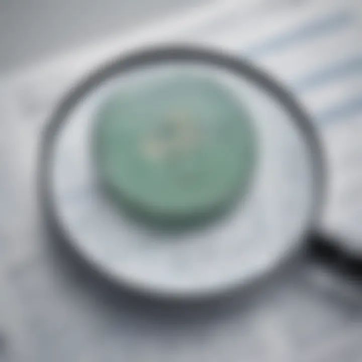Cover of a finance book with a magnifying glass focusing on financial concepts