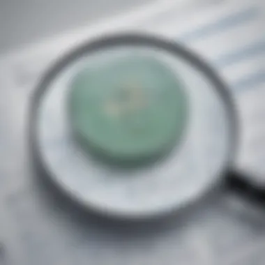 Financial Insight Magnified Cover of a finance book with a magnifying glass focusing on financial concepts