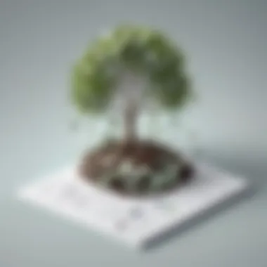 Cultivating Financial Knowledge Abstract representation of financial growth with a tree sprouting money leaves