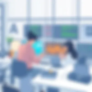 Collaborative Development with Automation A collaborative workspace where developers implement automation tools.