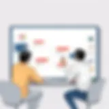 Interactive digital whiteboard showcasing brainstorming session