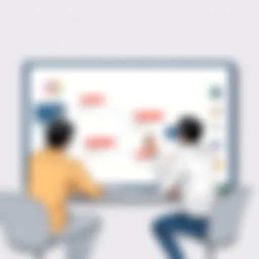 Interactive digital whiteboard showcasing brainstorming session