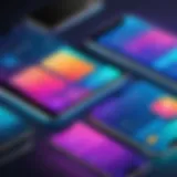 A sleek mobile application interface showcasing vibrant colors and intuitive navigation.