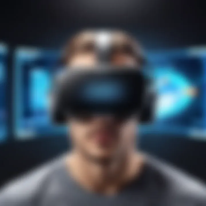 An immersive virtual reality interface displaying an engaging 3D environment.