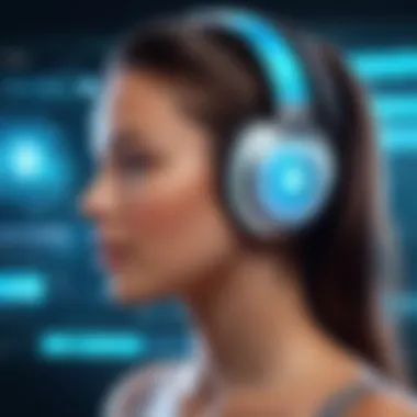 A futuristic voice user interface with visual elements enhancing interaction.