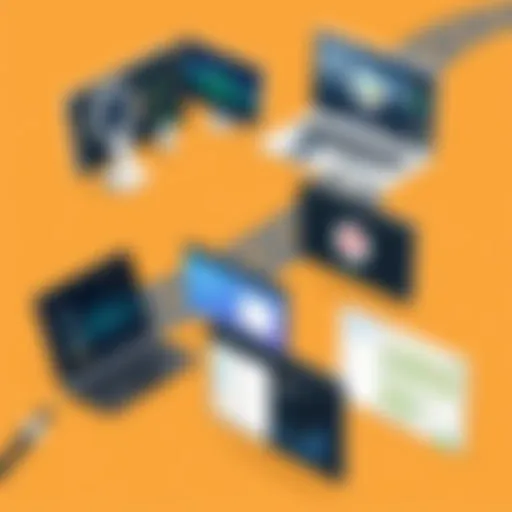 A detailed visualization of various free road map software interfaces showcasing unique features.