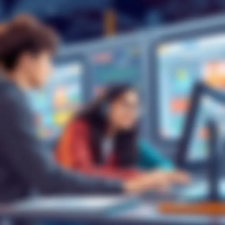 Students engaged in a gamified learning experience