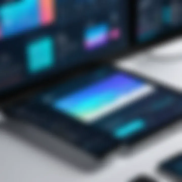 A close-up of innovative UI design prototypes displayed at a conference