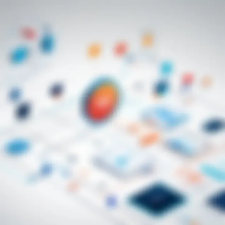 Illustration of interconnected customer data points representing CRM functionality