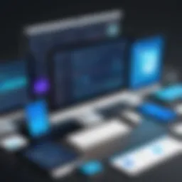 Visual representation of various no-code app development tools