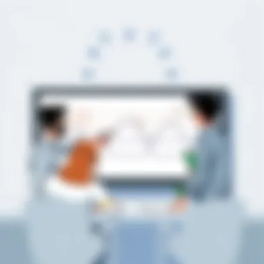 Collaborative Brainstorming on a Digital Whiteboard Team members engaging in a virtual brainstorming session using a digital whiteboard