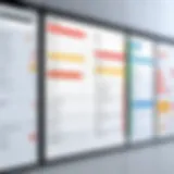 Visual representation of Kanban board with tasks