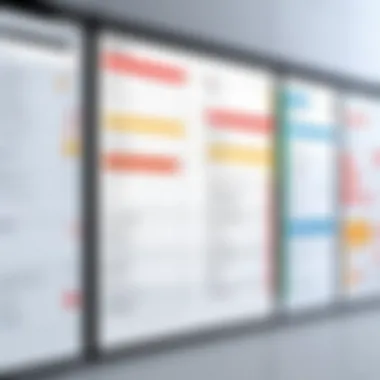 Visual Workflow Management in Kanban Visual representation of Kanban board with tasks