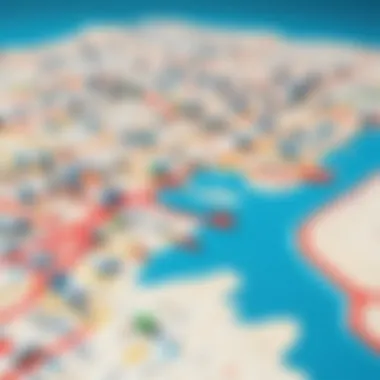 Map showing distribution channels for app marketing