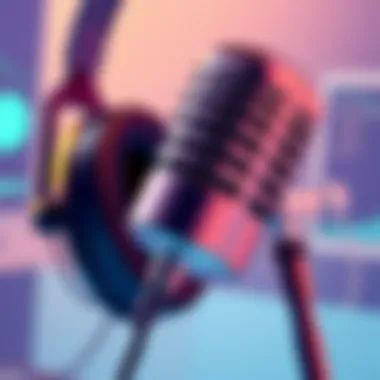 Audio Engagement in UX A close-up of headphones and a microphone symbolizing audio engagement