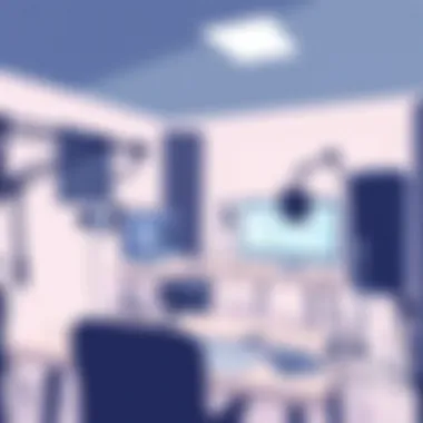 Podcast Studio Environment An engaging podcast studio setup with professional recording equipment