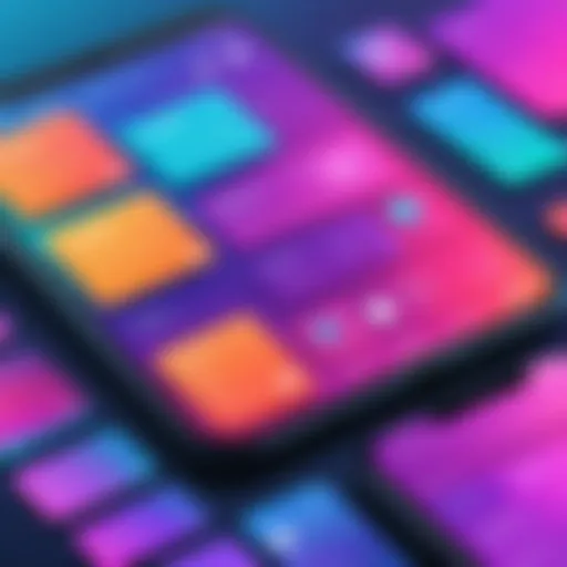 Stunning user interface showcasing a vibrant color palette and interactive elements