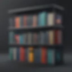 Illustration of a bookshelf filled with financial management books