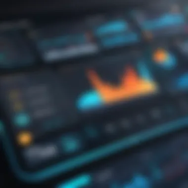 Innovative Data Dashboard An innovative dashboard interface displaying complex data in a digestible format