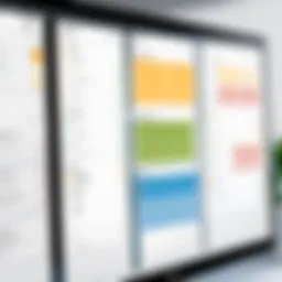 Visualization of Kanban board with tasks categorized