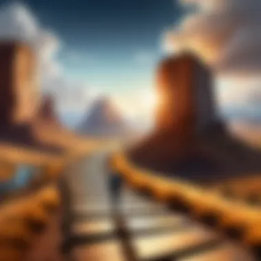 Artistic Depiction of the Leadership Journey Leadership journey illustrated in a unique artistic style