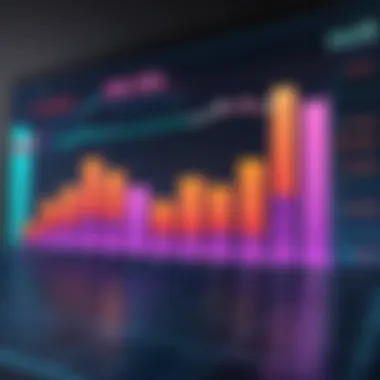 A vibrant bar chart displaying sales data over a year.