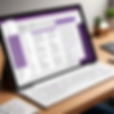 Microsoft OneNote User Interface User interface of Microsoft OneNote showcasing note-taking features