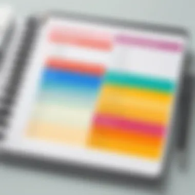 Organized To-Do Lists A close-up of organized to-do lists with color-coded categories.