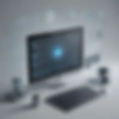 Futuristic Task Management Tools A futuristic visualization of task management tools in a virtual environment.