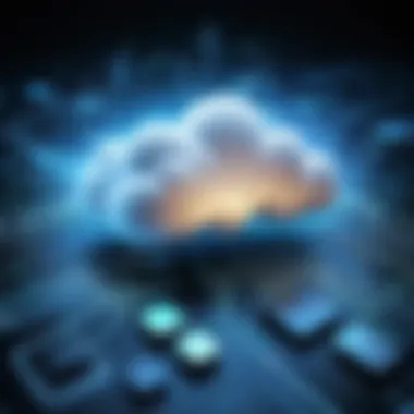 Cloud Computing System Abstract Visualization Abstract representation of cloud computing system