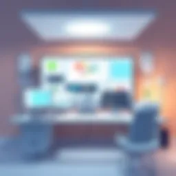 A digital workspace showcasing various design tools and applications.